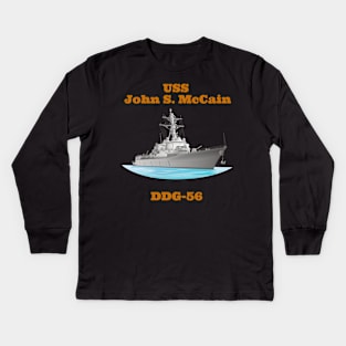 John S. McCain DDG-56 Destroyer Ship Kids Long Sleeve T-Shirt